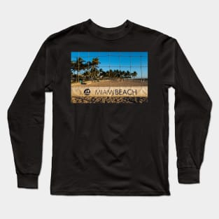 Miami Beach Volleyball Net Lummus Park Long Sleeve T-Shirt